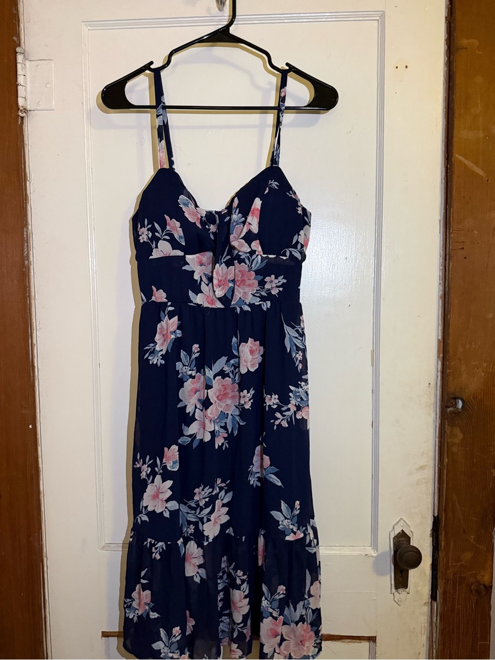 Navy Floral Spaghetti Strap Sundress